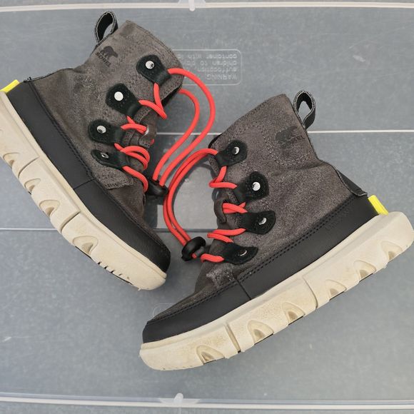 Sorel Explorer Toddler Size 11 Grey Suede Faux Fur Lined Ski Snow Boots - Picture 1 of 9